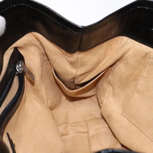 Jimmy Choo Studs Tote Bag Patent leather Black Silver Auth BA5147 - Picture 10 of 16